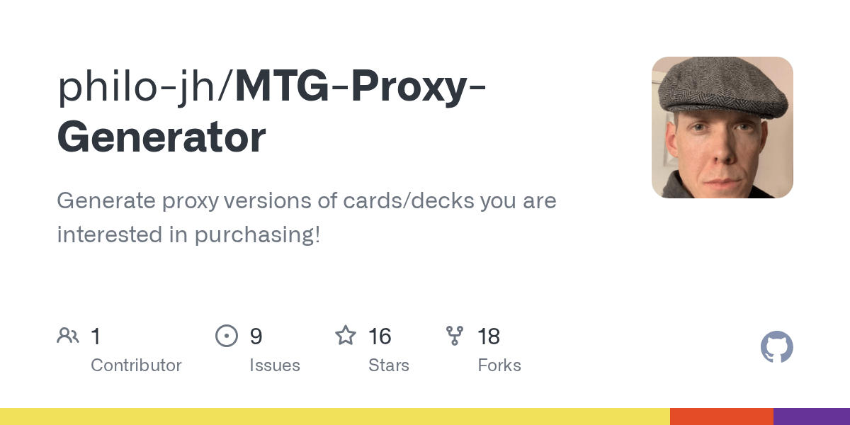 GitHub philojh/MTGProxyGenerator Generate proxy versions of cards