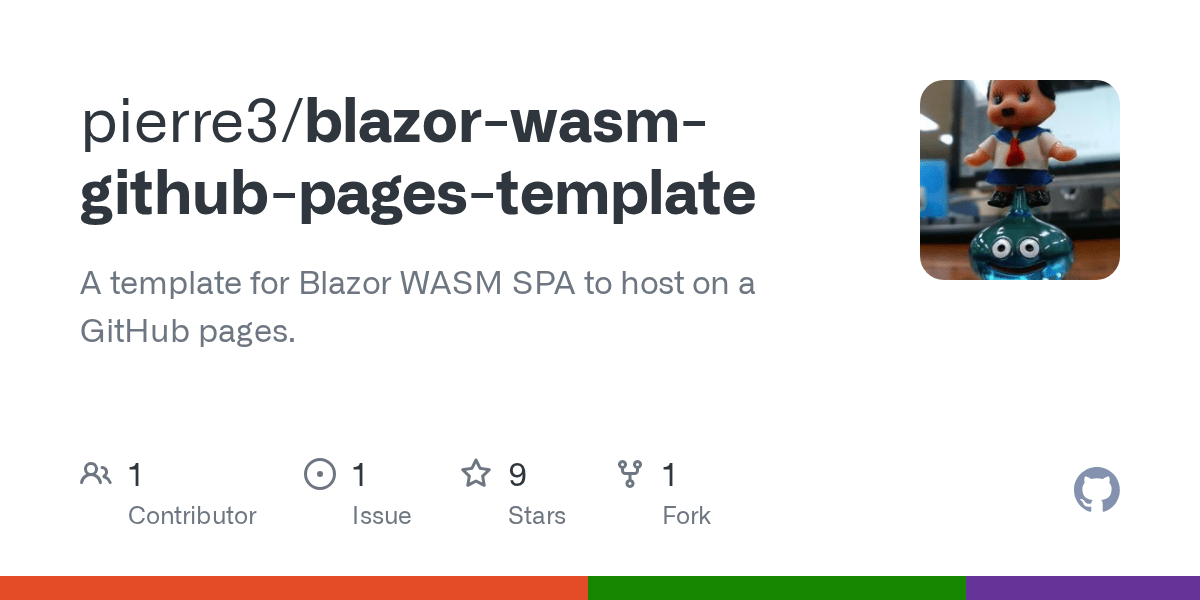 GitHub pierre3/blazorwasmgithubpagestemplate A template for