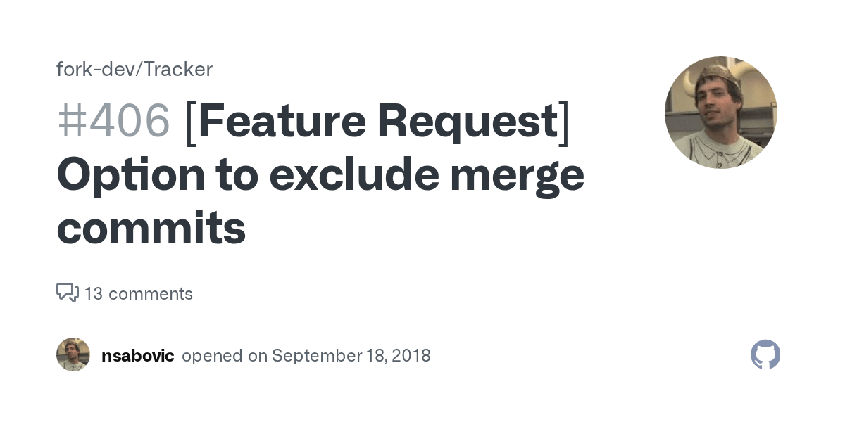 [Feature Request] Option to exclude merge commits · Issue 406 · fork