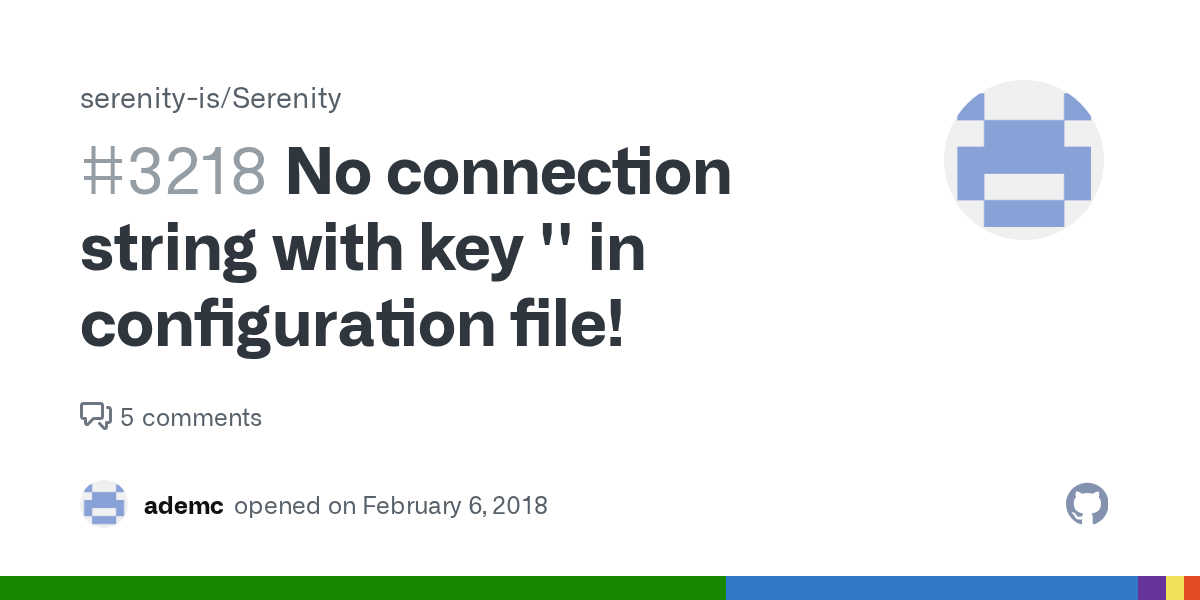 No connection string with key '' in configuration file! · Issue 3218