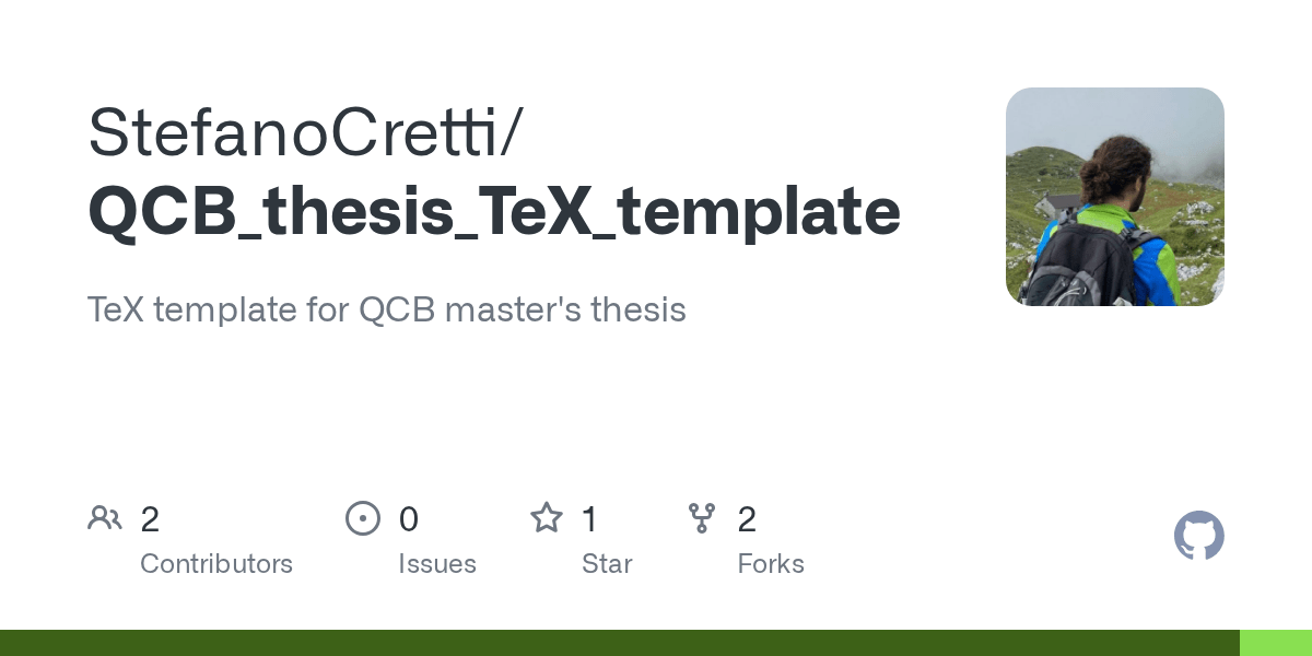 GitHub StefanoCretti/QCB_thesis_TeX_template TeX template for QCB