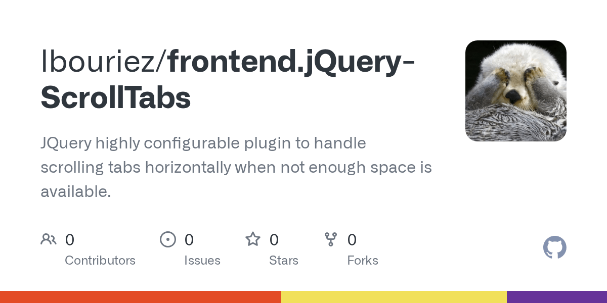 GitHub lbouriez/frontend.jQueryScrollTabs JQuery highly configurable plugin to handle