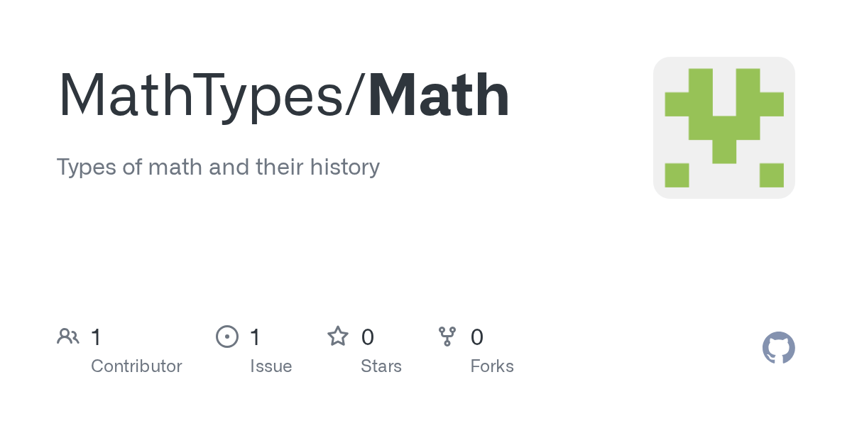 GitHub MathTypes/Math Types of math and their history