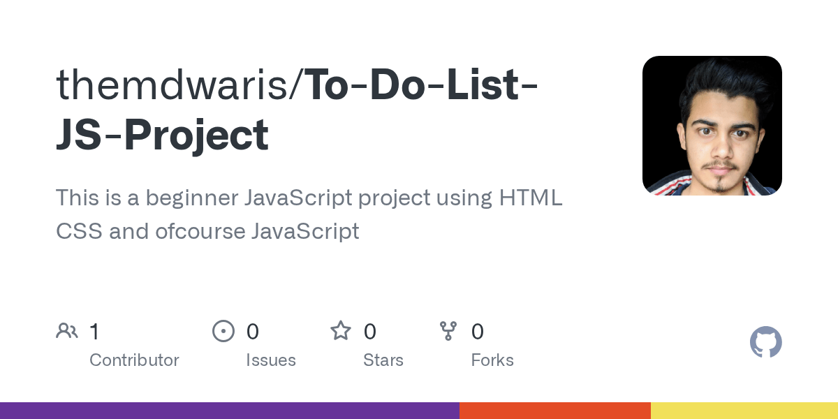 GitHub themdwaris/ToDoListJSProject This is a beginner