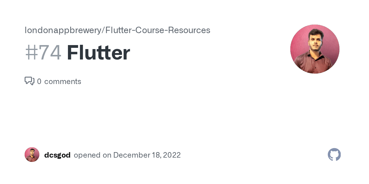 Flutter · Issue 74 · londonappbrewery/FlutterCourseResources · GitHub