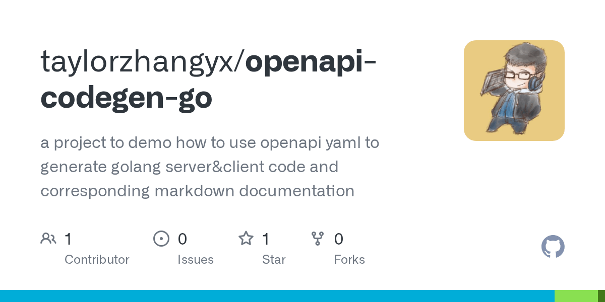 GitHub taylorzhangyx/openapicodegengo a project to demo how to use openapi yaml to generate