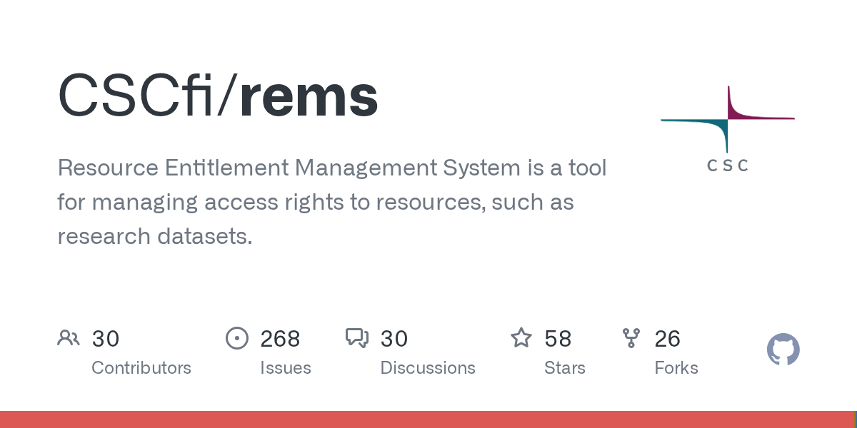 GitHub CSCfi/rems Resource Entitlement Management System is a tool