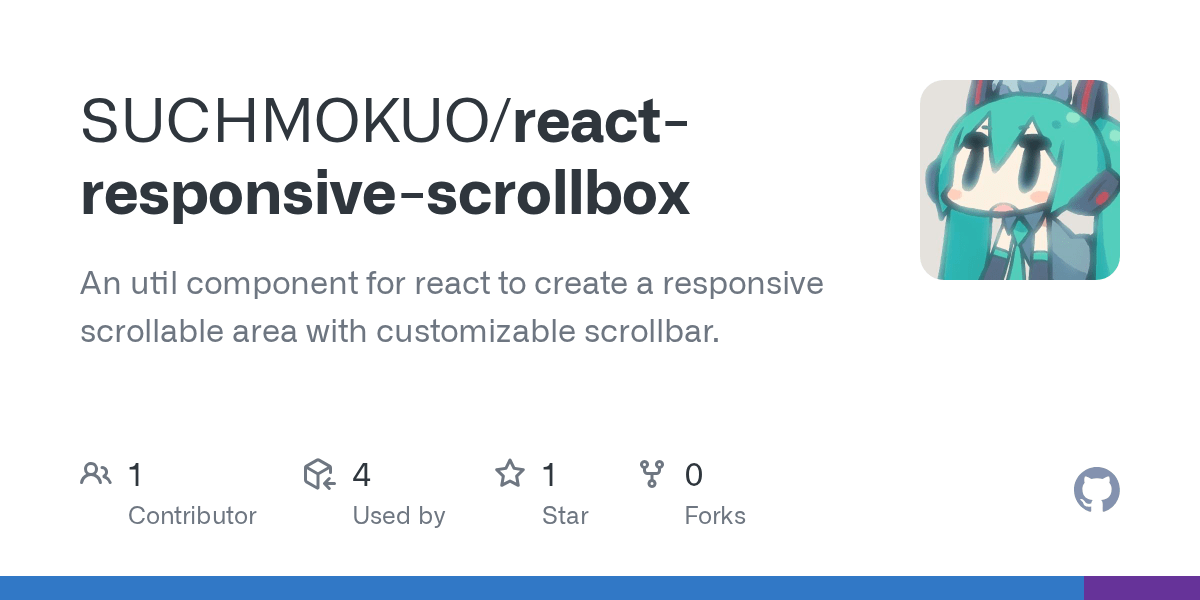 GitHub SUCHMOKUO/reactresponsivescrollbox An util component for