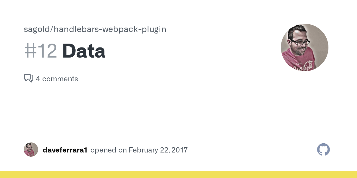 Data · Issue 12 · sagold/handlebarswebpackplugin · GitHub