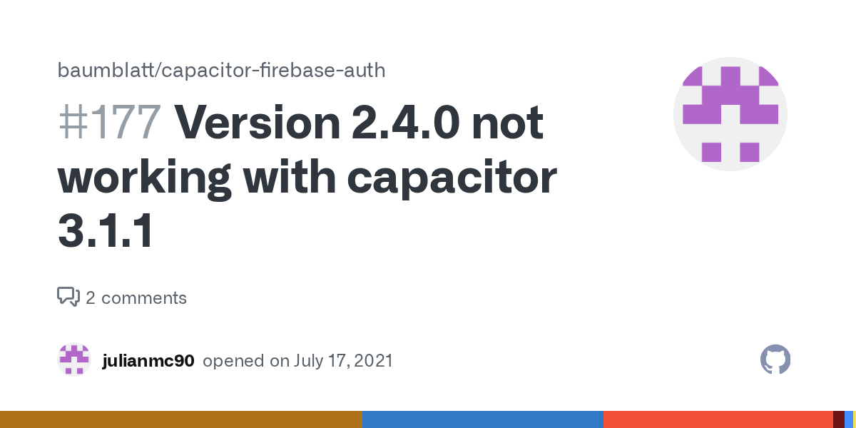 Version 2.4.0 not working with capacitor 3.1.1 · Issue 177 · baumblatt