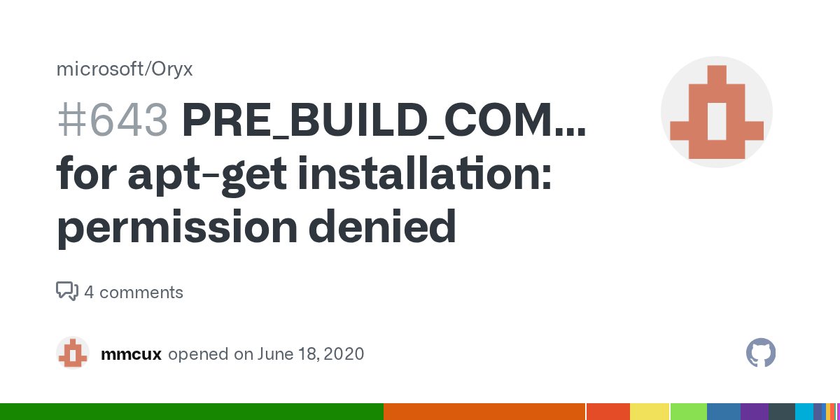 for aptget installation permission denied · Issue