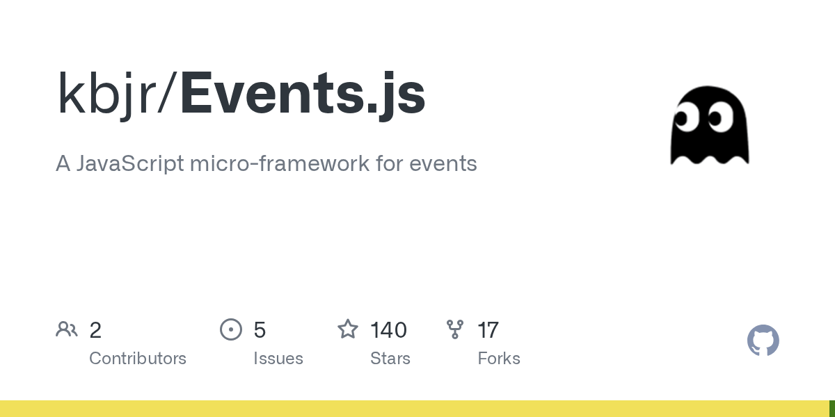 GitHub kbjr/Events.js A JavaScript microframework for events