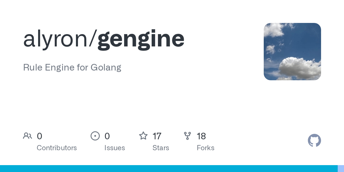 GitHub - alyron/gengine: Rule Engine for Golang