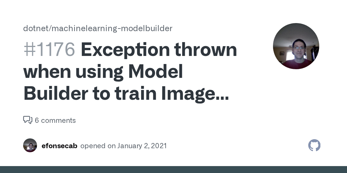 Exception thrown when using Model Builder to train Image classification