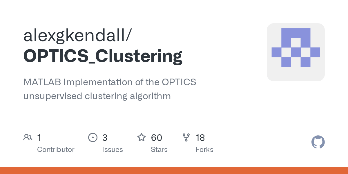 GitHub alexgkendall/OPTICS_Clustering MATLAB Implementation of the