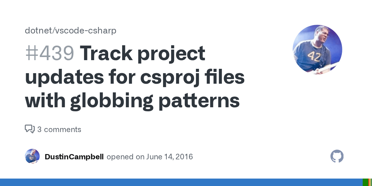 Track project updates for csproj files with globbing patterns · Issue