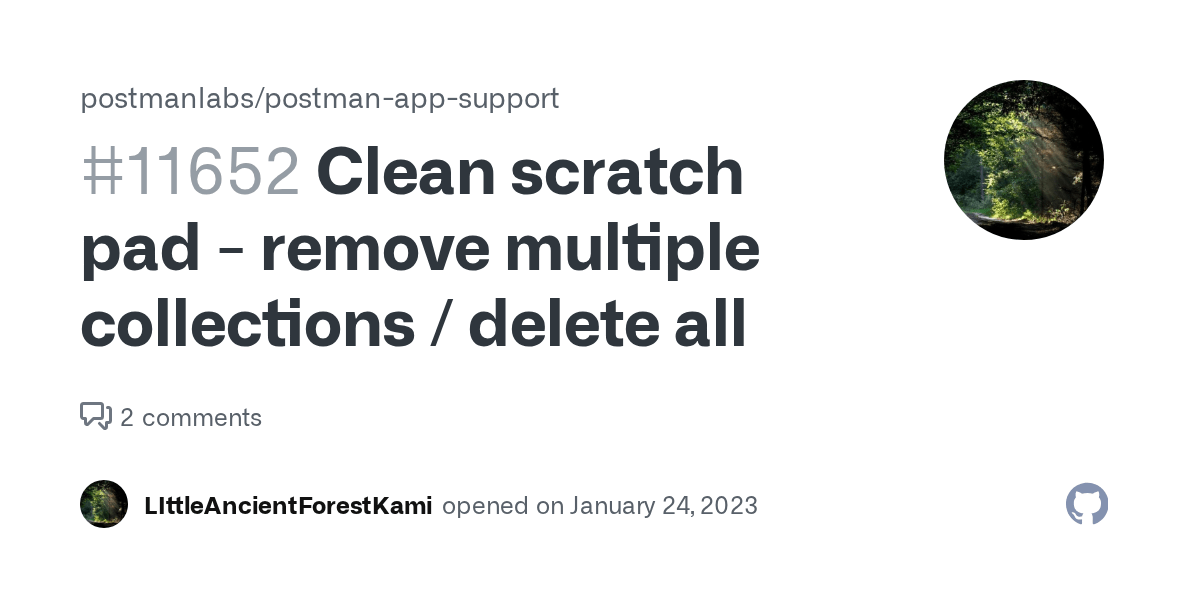 Clean scratch pad remove multiple collections / delete all · Issue