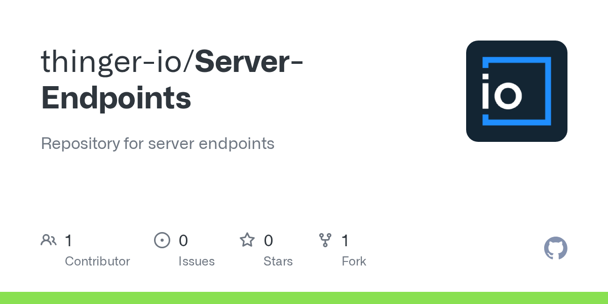 GitHub thingerio/ServerEndpoints Repository for server endpoints