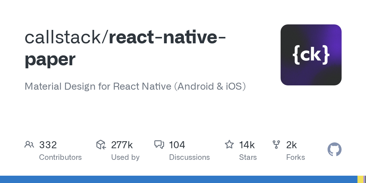 reactnativepaper/Snackbar.tsx at main · callstack/reactnativepaper