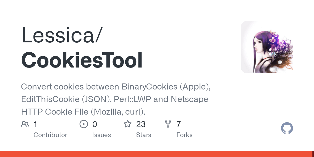 GitHub Lessica/CookiesTool Convert cookies between BinaryCookies