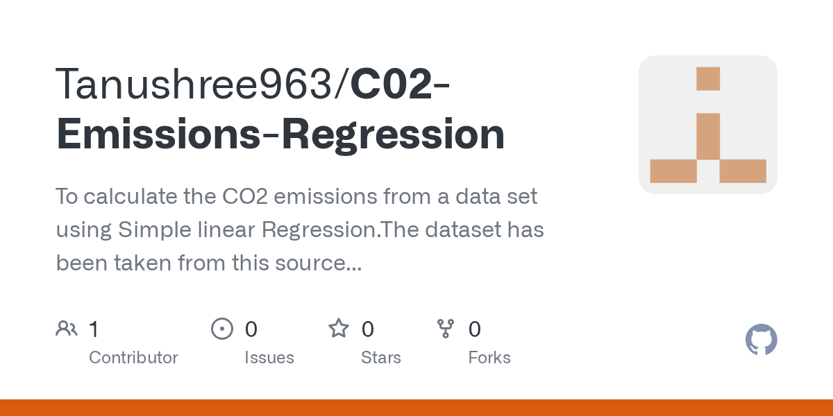 GitHub Tanushree963/C02EmissionsRegression To calculate the CO2