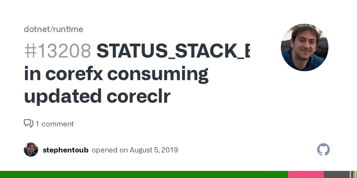 STATUS_STACK_BUFFER_OVERRUN in corefx consuming updated coreclr · Issue