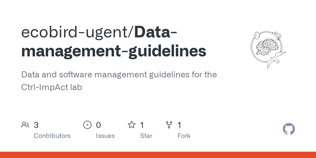 GitHub cobelab/Datamanagementguidelines Data and software