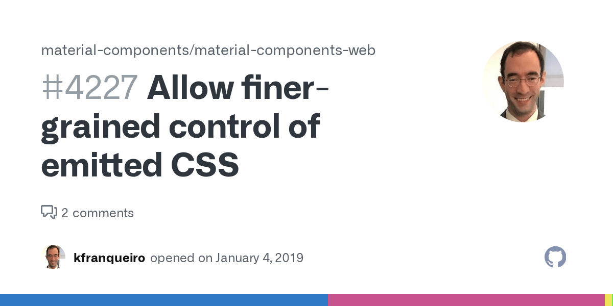 Allow finergrained control of emitted CSS · Issue 4227 · material