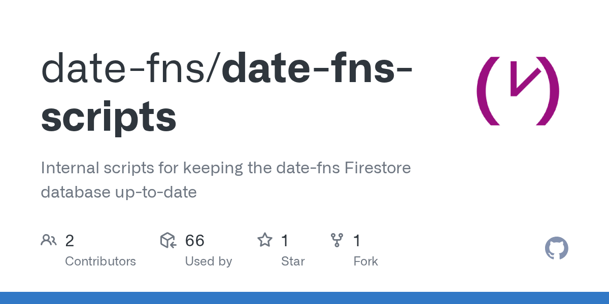 GitHub datefns/datefnsscripts Internal scripts for keeping the