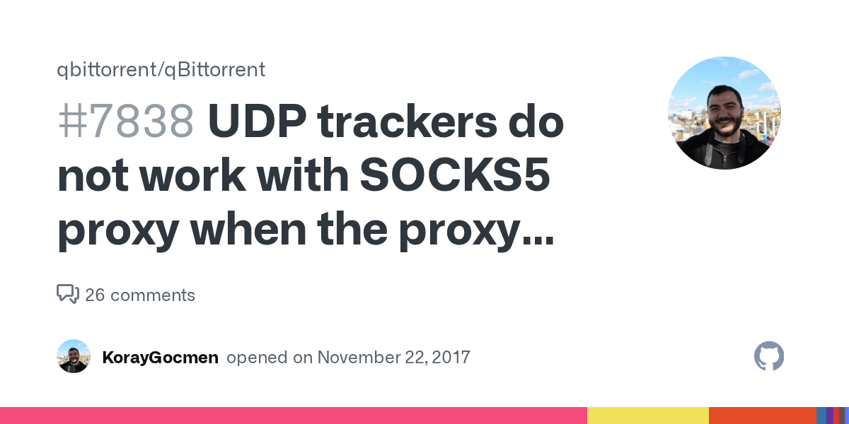 UDP trackers do not work with SOCKS5 proxy when the proxy requires