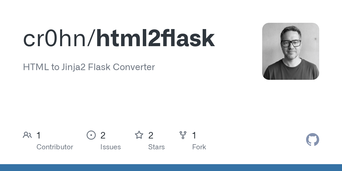 GitHub cr0hn/html2flask HTML to Jinja2 Flask Converter