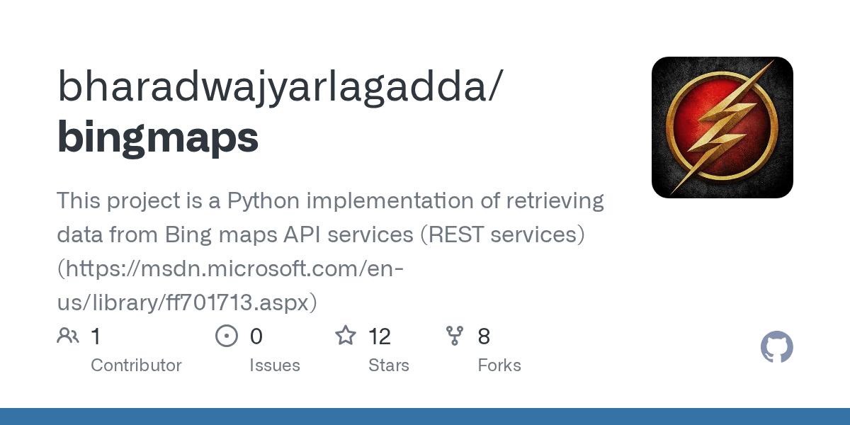 GitHub bharadwajyarlagadda/bingmaps This project is a Python