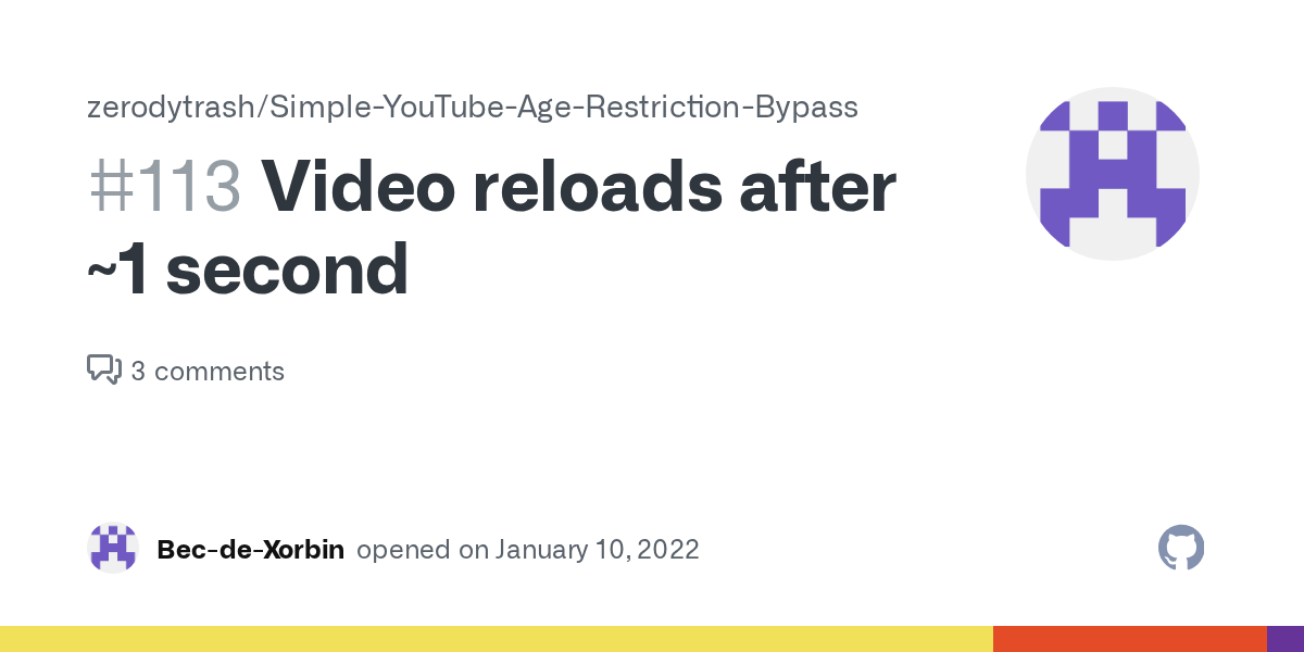 Video reloads after 1 second · Issue 113 · zerodytrash/SimpleYouTube