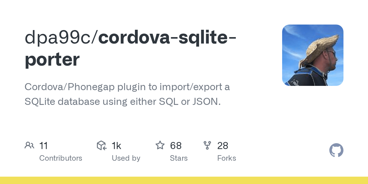 GitHub dpa99c/cordovasqliteporter Cordova/Phonegap plugin to