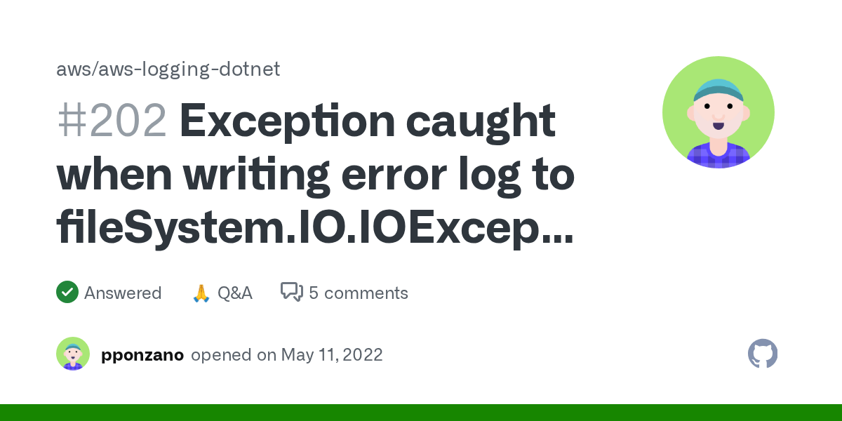 Exception caught when writing error log to fileSystem.IO.IOException