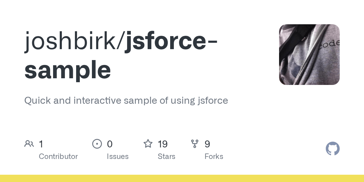 GitHub joshbirk/jsforcesample Quick and interactive sample of using