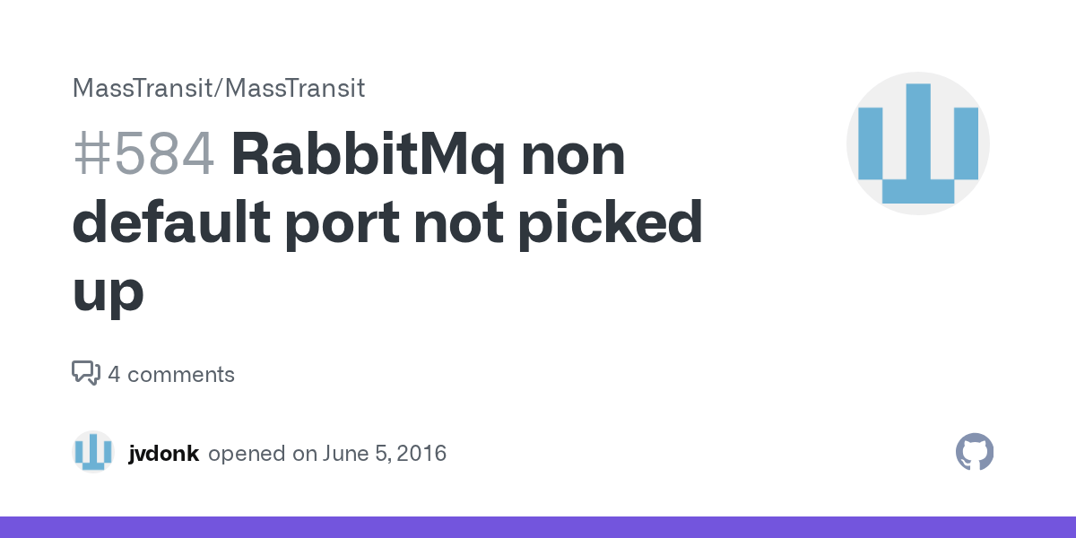 RabbitMq non default port not picked up · Issue 584