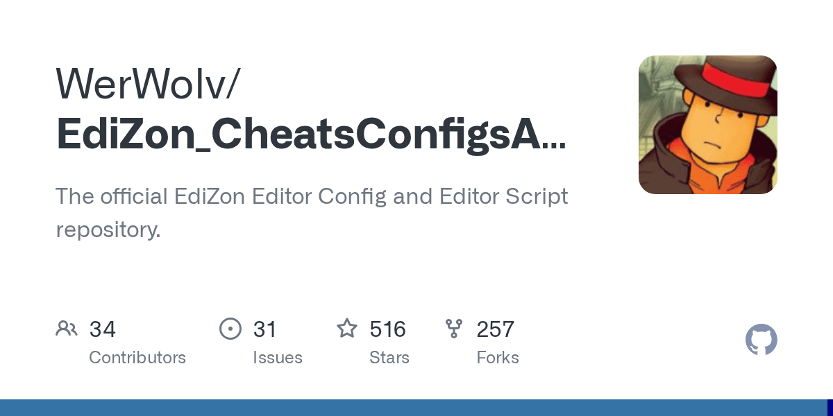 GitHub WerWolv/EdiZon_CheatsConfigsAndScripts The official EdiZon