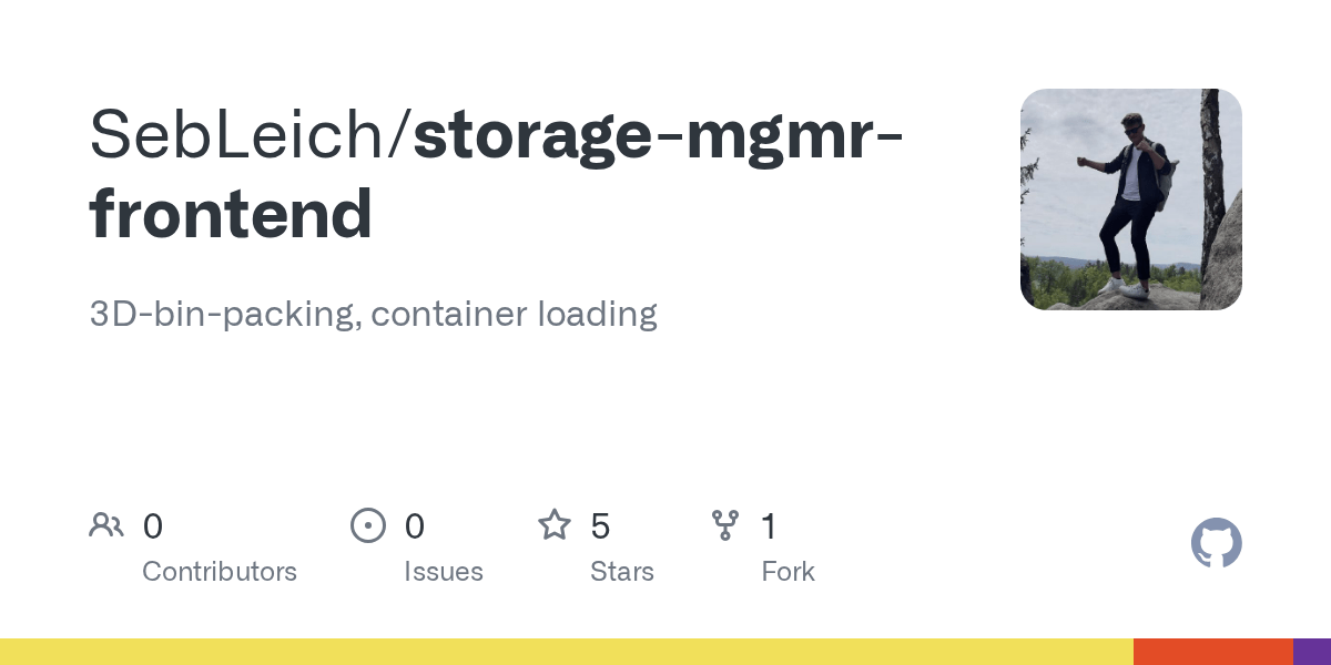 GitHub SebLeich/storagemgmrfrontend 3Dbinpacking, container loading