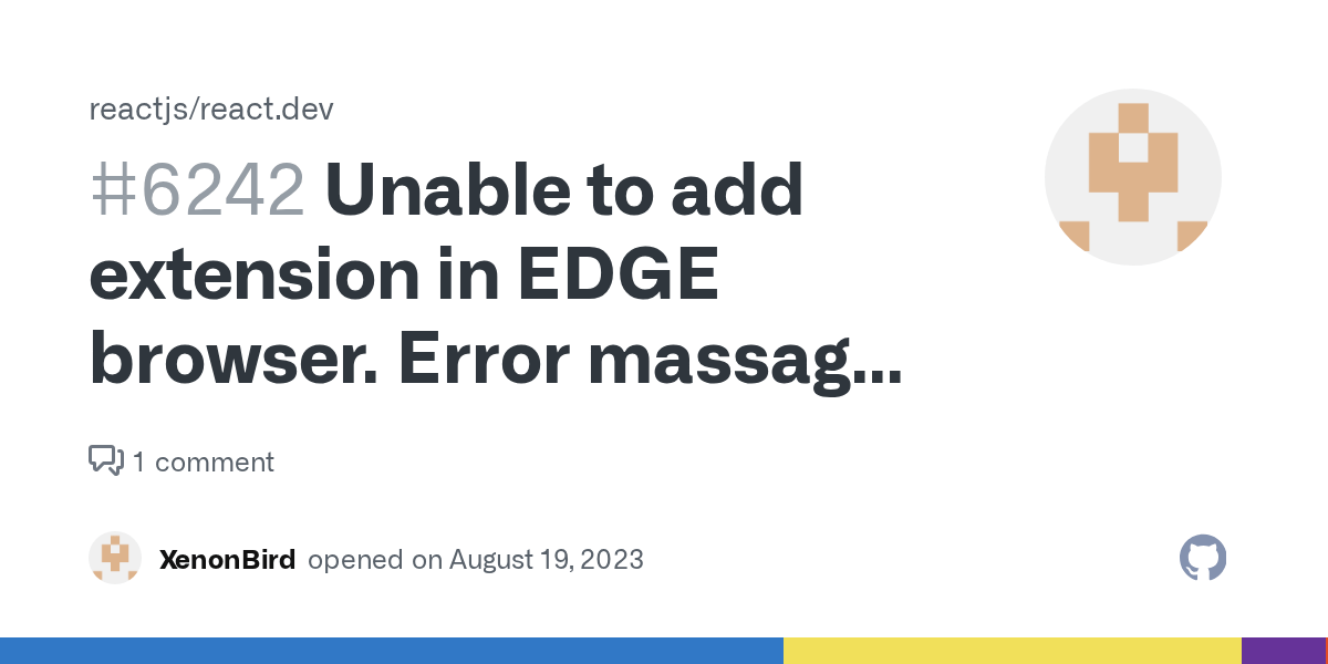 Unable to add extension in EDGE browser. Error massage The addon