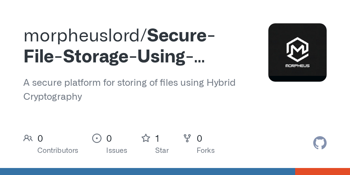 GitHub morpheuslord/SecureFileStorageUsingHybridCryptography