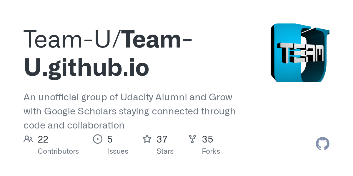 GitHub TeamU/TeamU.github.io An unofficial group of Udacity Alumni