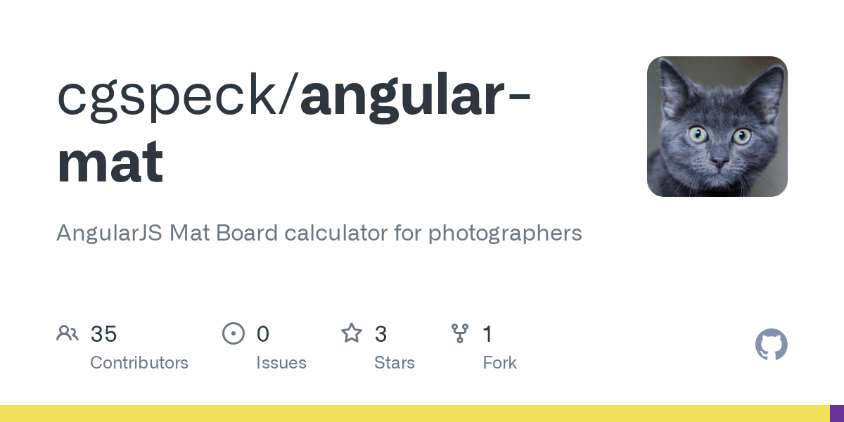 GitHub cgspeck/angularmat AngularJS Mat Board calculator for