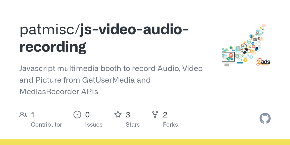 GitHub patmisc/jsvideoaudiorecording Javascript multimedia booth