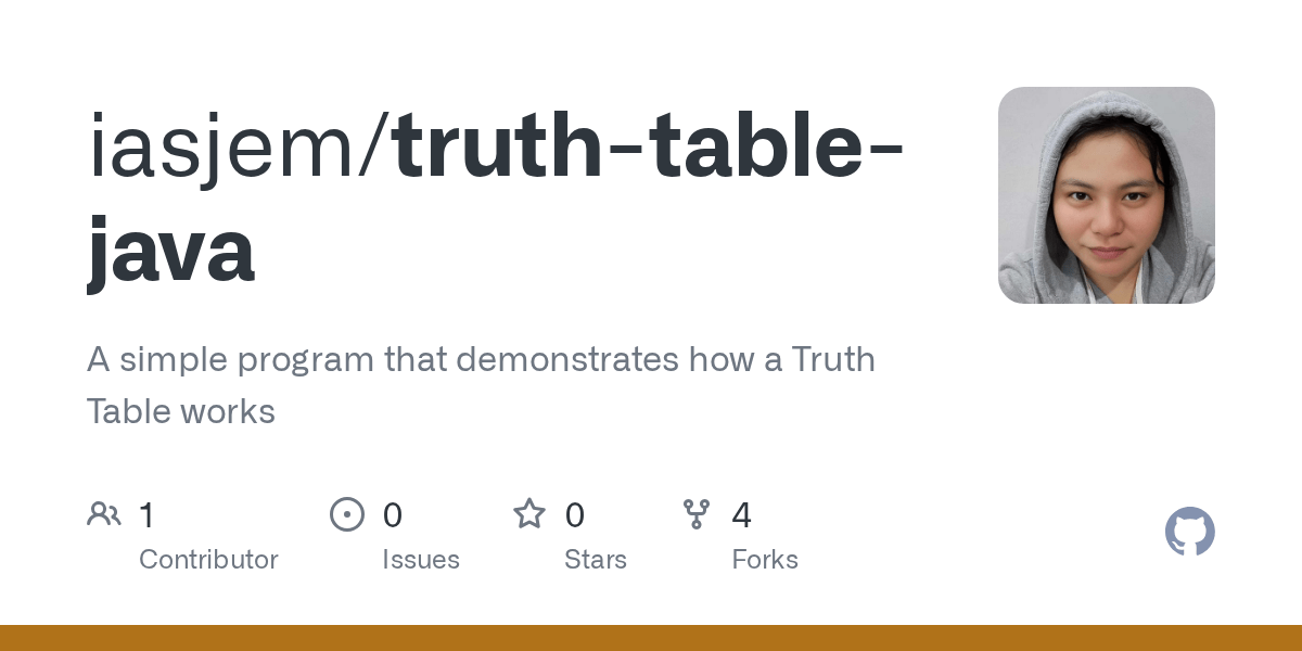 GitHub iasjem/truthtablejava A simple program that demonstrates