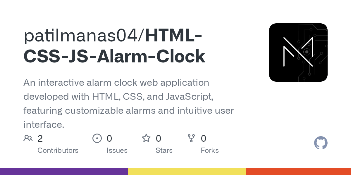 GitHub patilmanas04/HTMLCSSJSAlarmClock An interactive alarm