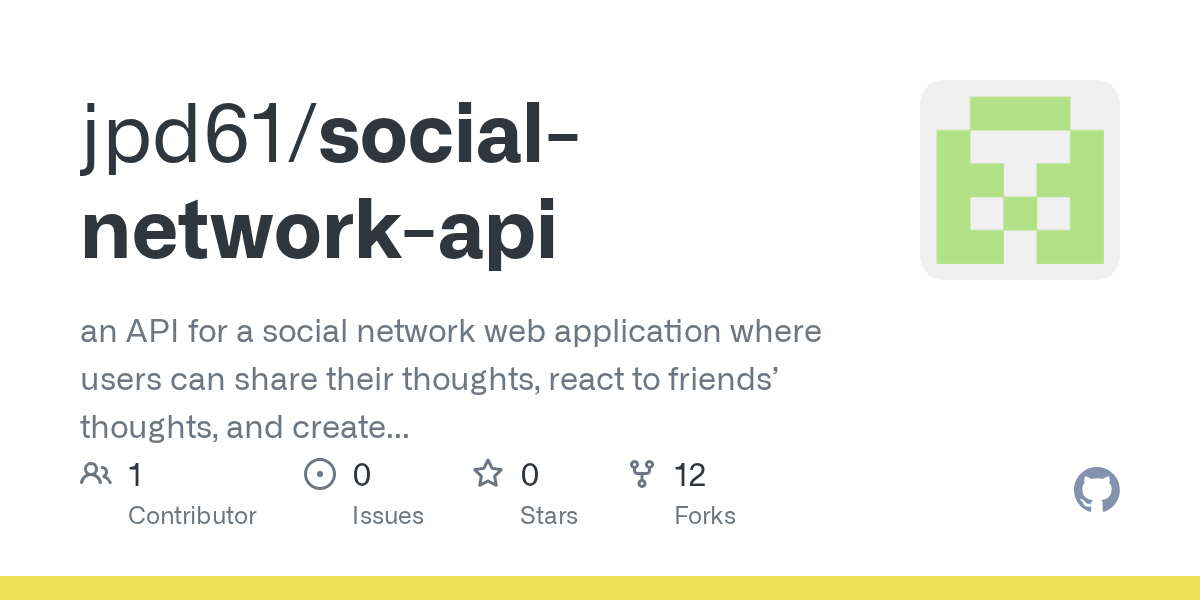GitHub an API for a social network web