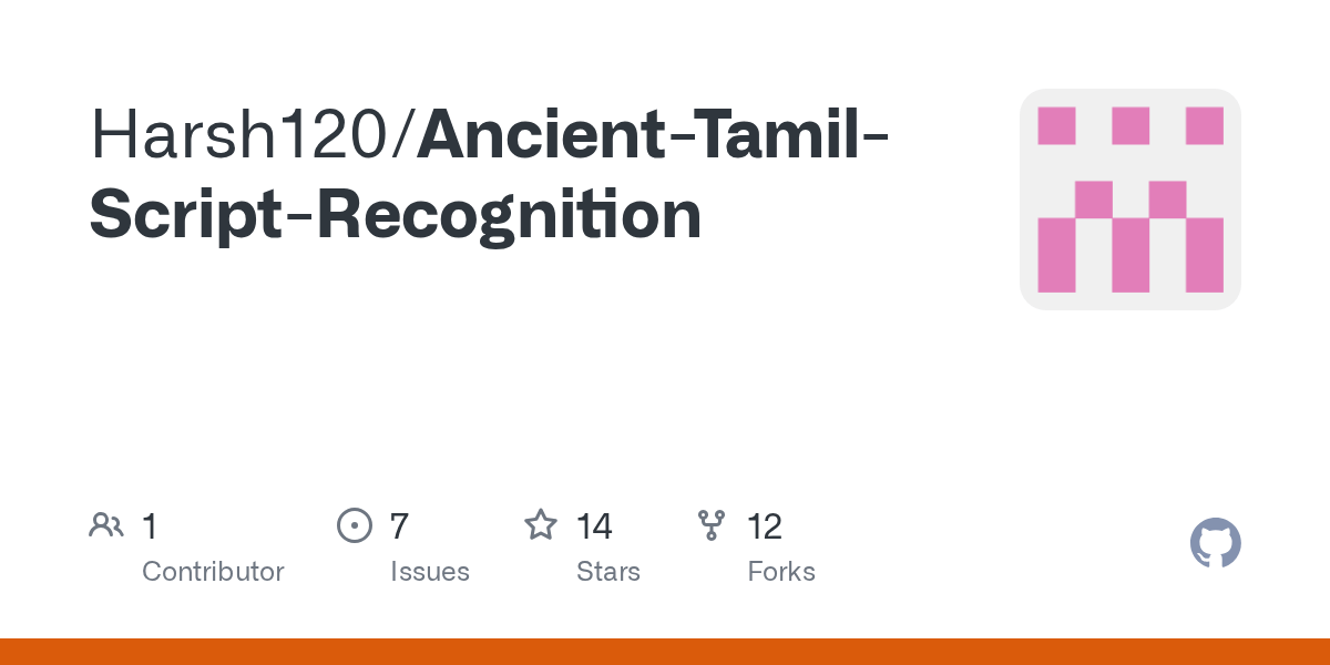GitHub Harsh120/AncientTamilScriptRecognition
