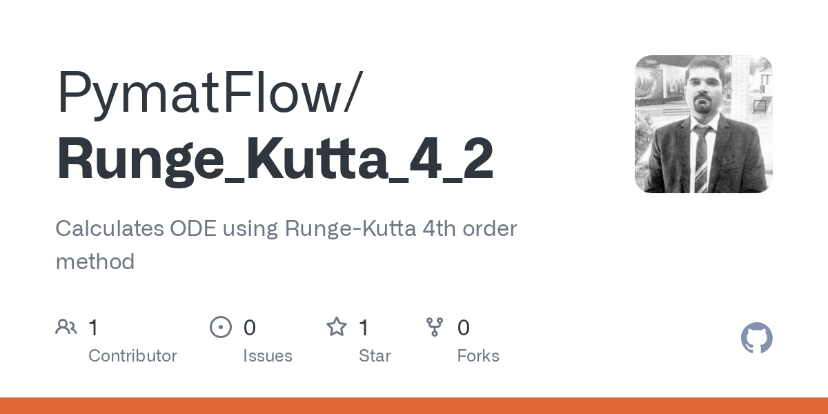 GitHub PymatFlow/Runge_Kutta_4_2 Calculates ODE using RungeKutta