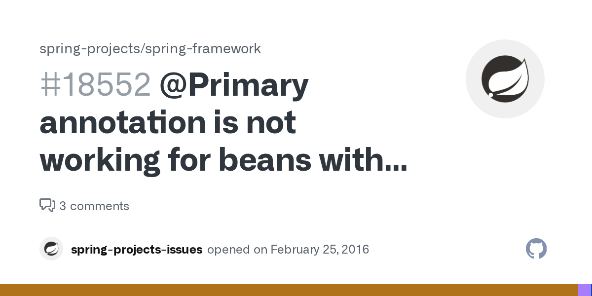 Primary annotation is not working for beans with the same name [SPR